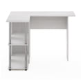 thumbnail image 3 of Furinno ABBOTT L-Shape Desk with Bookshelf in White Oak in Stainless Steel Tubes, 3 of 5