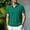 Green, variant on Men's Waffle Knit Quarter-Zip Collared Shirt, Rolled Cuff Sleeves, Casual Comfortable Top for Men Green M