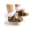 thumbnail image 7 of Newborn Baby Boy High-top Sneaker Brown Baby Shoes Leopard PU Lace-up Non-slip Soft Sole Toddler Frist Waliking Shoes (Toddler/Little Baby Girls), 7 of 7