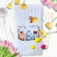 thumbnail image 4 of Easter Bunny Rabbit Dish Towel, Eggs Holiday Hand Towels for Kitchen, Striped Drying Tea Towel 18x28in Spring Farmhouse Decorations, 4 of 6