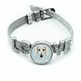 thumbnail image 1 of Cara larga White Saluki perro animal de compañia Pulsera pulsera pulsera de cristal amor pulsera ajustable, 1 of 2