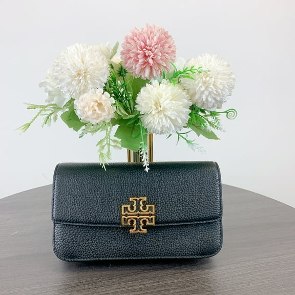 Tory Burch 141012 Britten Small Chain Wallet Wristlet Crossbody Bag IN BLACK