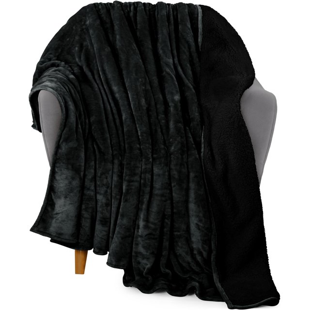 Colcha Sherpa Blanket Utopia Bedding, tamaño 127 x 152 cm, color negro