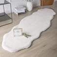 thumbnail image 5 of Ivory Faux Rabbit Fake Fur Fuzzy Soft Fluffy Plush Cozy Shaggy Machine Washable Area Rug 2' x 6' - Ivory, 5 of 5