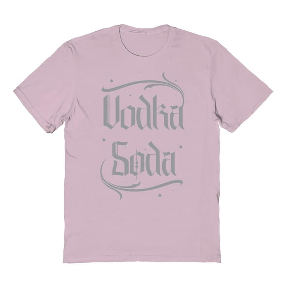 Vodka Soda Humor Graphic Light Pink Men's Cotton T-Shirt