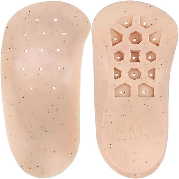 XIRQI Foot Arch Support Insoles for Flat Feet Half Shoe Pads with Heel Lift And Metatarsal Cushion Non-Slip Inserts for Adults Size M Reusable Comfort Inserts