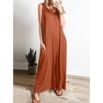 thumbnail image 5 of Women's Summer Casual Loose Tank Jumpsuit Sleeveless Tank V Neck Long Pants Jumpsuit Rompers with Pockets, 5 of 8