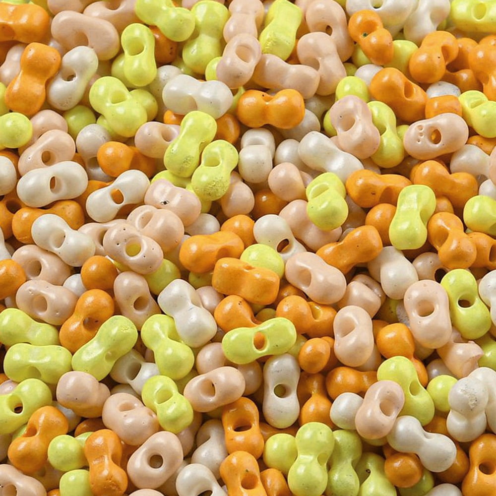 Opaque Baking Paint Glass Seed Beads Peanut golden 6x3x3mm Hole: 1.2mm 4000pcs/pound