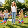thumbnail image 4 of 10 Pack Rainbow Pinwheel, Pinwheels for Kids, Pinwheels for Yard and Garden, Kids Party Decoration, Home Picnic Party Decorations No Assembly Required, 4 of 6