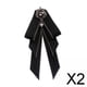 thumbnail image 1 of Corbata de moño,Pajarita con lazo preatada para mujer,Vestidos elegantes con broche de cinta y pajaritas,Corbata de fiesta con diamantes de imitación y longitud ajustable,Accesorios de mujer, 1 of 10
