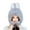 Grey, variant on Diconna Women Plush Winter Trapper Hat with Ear Flaps 3D Bunny Cover Ears Warm Trooper Bomber Cap for Skiing Cycling