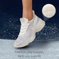 thumbnail image 4 of LUCKY STEP Fashion Rhinestone Mesh Sneaker Breathable Glitter Walking Shoes,White Hologram,Womens, 4 of 12