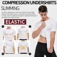 thumbnail image 4 of Mens Slimming Body Shaper Seamless Compression Shirt Tummy Control Slimmer Shapewear Gynecomastia Undershirt L White, 4 of 5