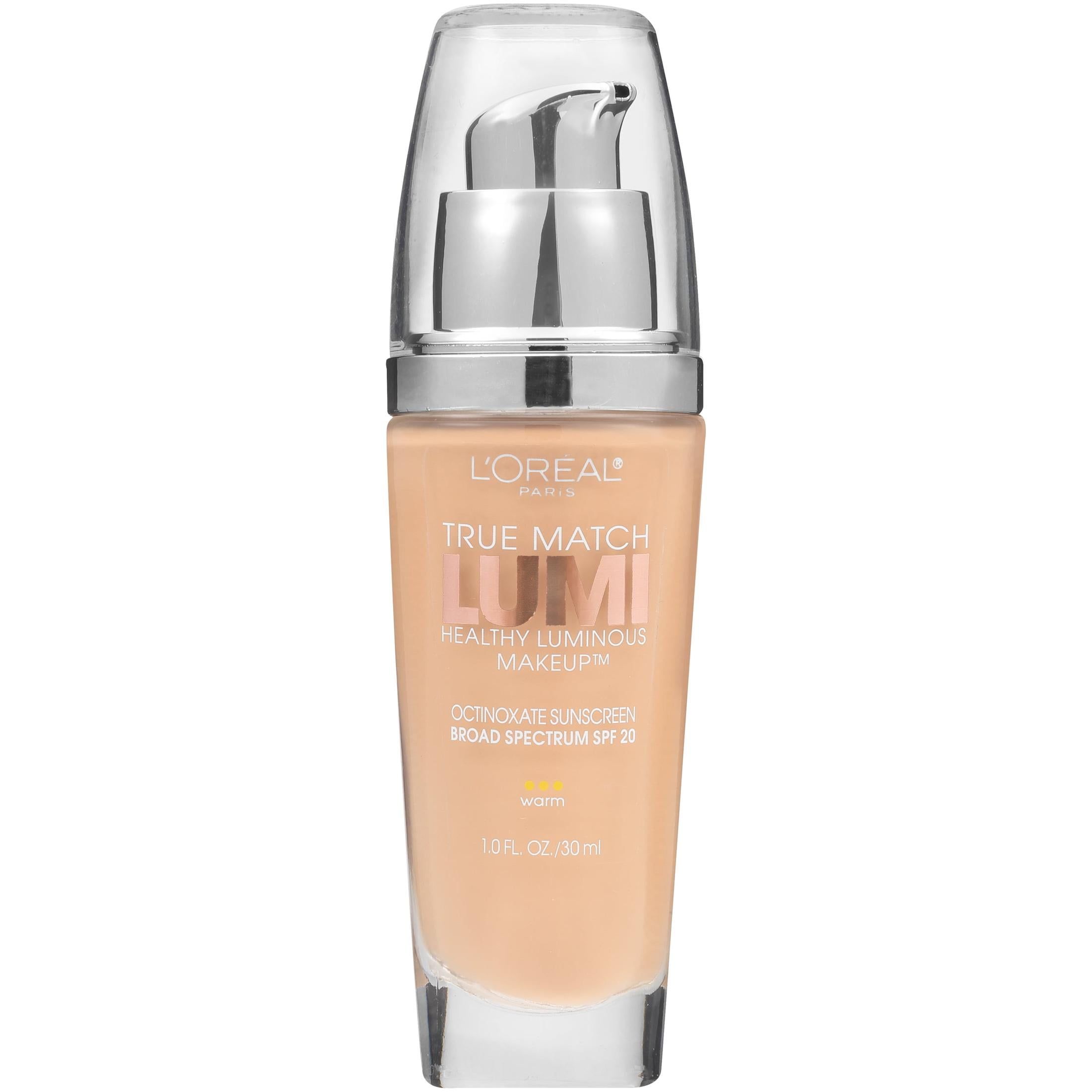 (2 pack) L'Oreal Paris True Match Lumi SPF 20 Liquid Foundation Makeup, W4 Natural Beige, 1 fl oz