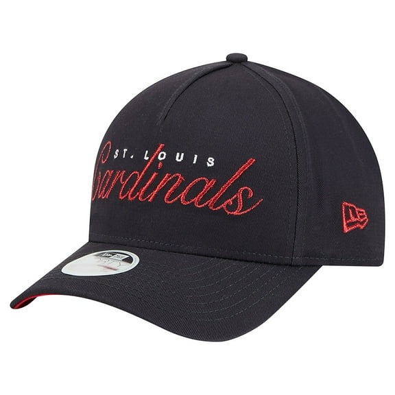 Women's New Era Navy St. Louis Cardinals Metallic A-Frame 9FORTY Adjustable Hat