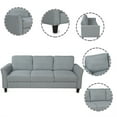 thumbnail image 7 of Cfowner 3-Seat Sofa, Modern Linen Fabric Sofa with Sturdy Wooden Legs, Rolled Arm Microfiber Sofa for Bedroom Living Room, Gray, 7 of 7