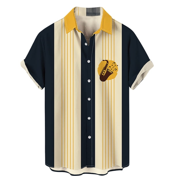 Mens Manga Corta Botón Abajo Camisas Casual de la Impresión de la Playa Cuello de Vuelta, Botón Tropical Arriba Blusa para Al Aire Libre