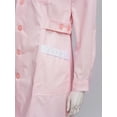 thumbnail image 6 of DPOIS Women's Lab Coat Doctor Nurse Long Sleeve Medical Coat Pink Peaked Lapel M, 6 of 7