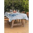 thumbnail image 2 of Outdoor Tablecloth with Umbrella Hole and Zipper, Coastal Christmas Rectangle Table Cloth 60x120 Inch Waterproof Tablecloth, Beach Coral Snowman Xmas Tree Blue Wood Picnic Table Cover for Patio, 2 of 7