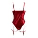 thumbnail image 2 of Gibobby Conjuntos de Lencería Lencería para mujeres 1 PC Body de peluche de cuero Lencería Sexy Recorte fuera del hombro PU unido con cordones Liguero Teddy Body con 1 par de(Rojo, L), 2 of 5