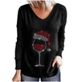 thumbnail image 2 of Brilliant Ladies Fashion Casual Print Round Neck Loose Long Sleeve Top Clearance Clothes under $5.00, 2 of 5