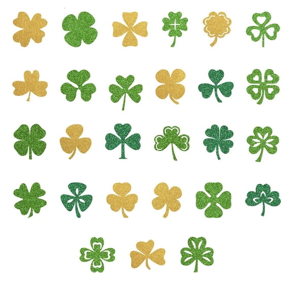 Necvior Patrick's Day Decoration Four Leaf Clovers Throw Confettis Party Accessories