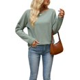 thumbnail image 5 of Wevis Round Neck Knit Autumn Pullover for Women Long Sleeve Basic Casual Tops Casual Loose Sweater, 5 of 7