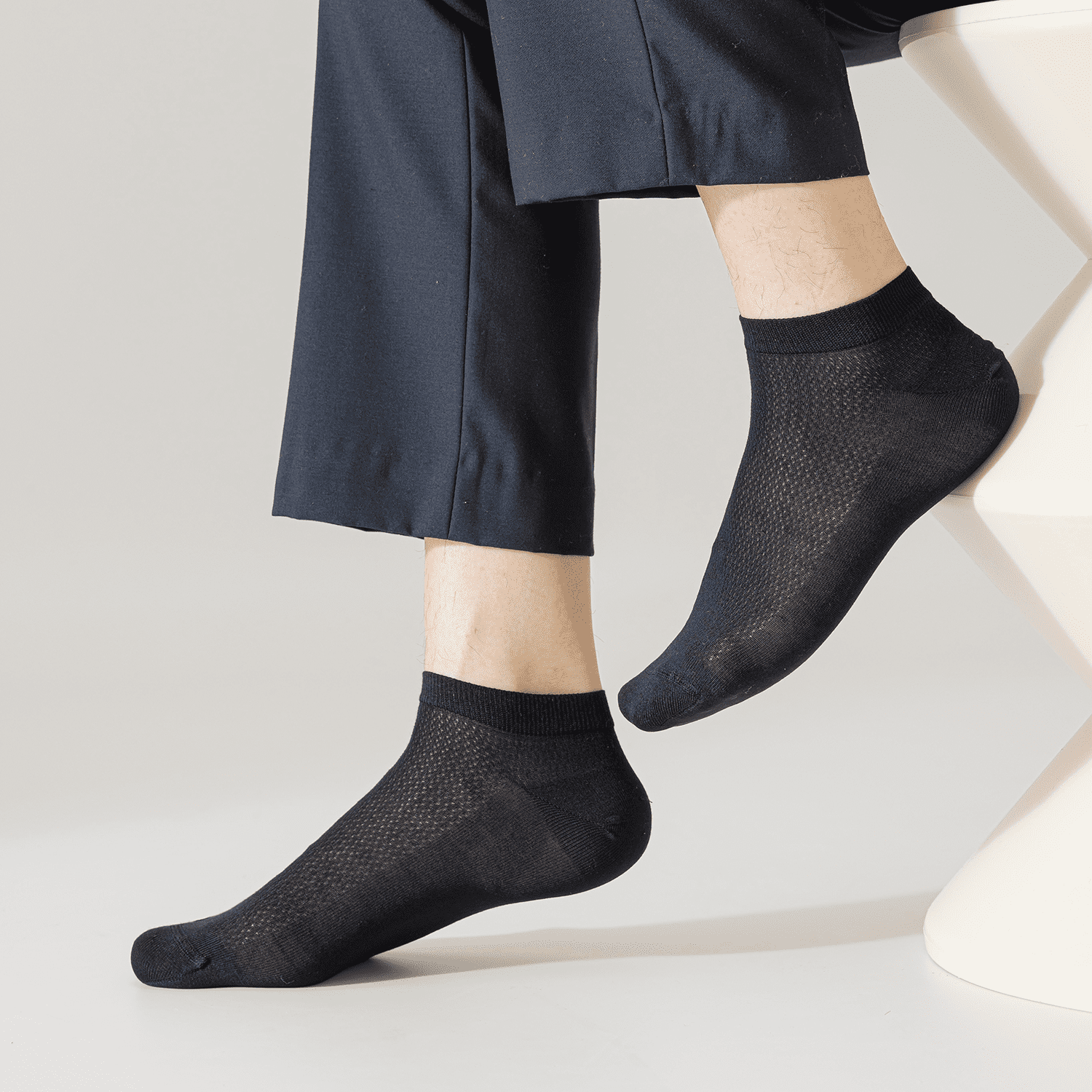 Sookeceks 6 Pairs Thin Ankle Socks for Men Breathable Mulberry Silk Socks Mesh Low Cut Soft Casual Socks Size 7-11