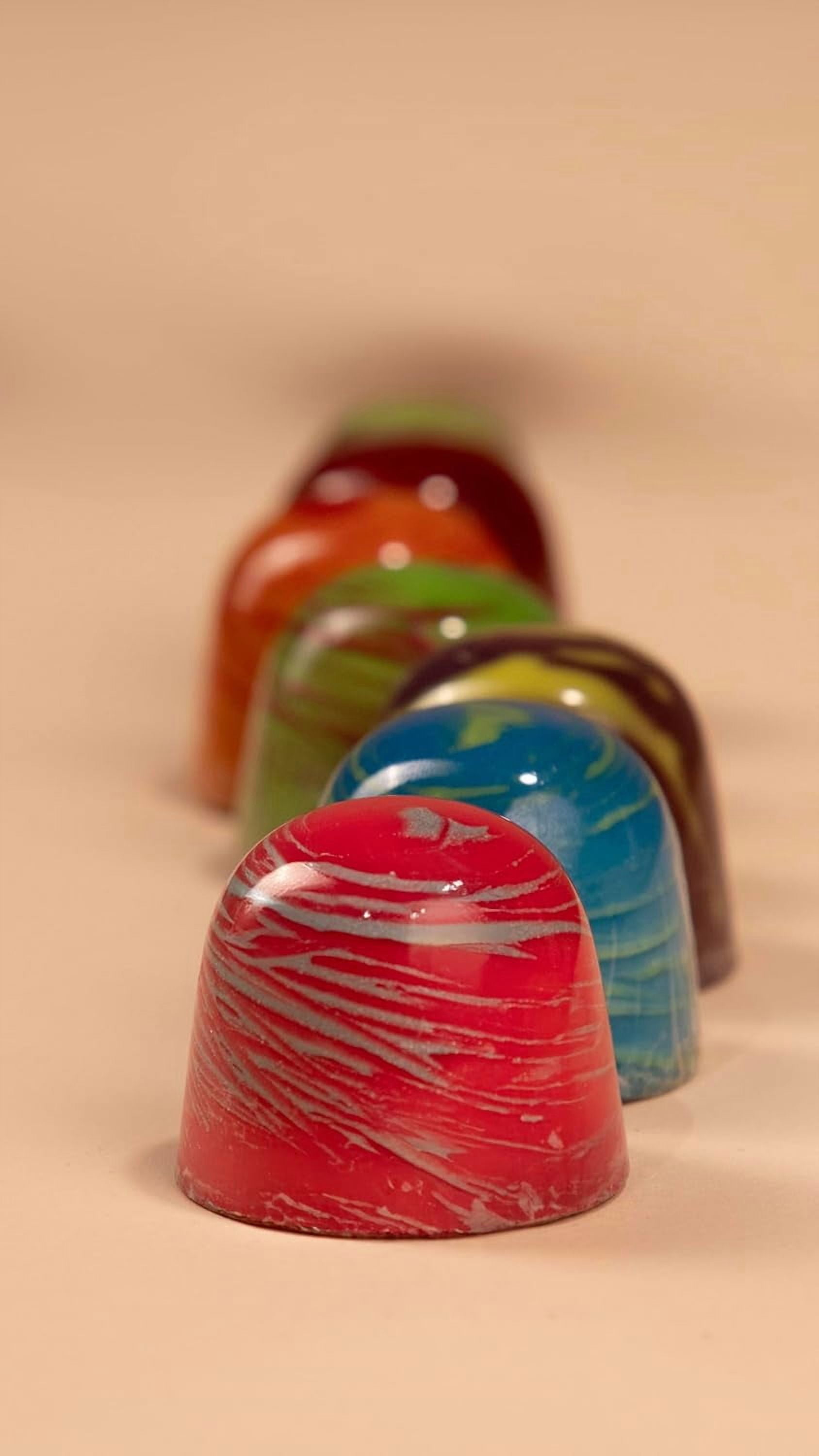 OMNIYA Delicacy Chocolate Galaxy Bonbon Artisan Filled Caramel Green Crème Pistachio 20 Count Mini