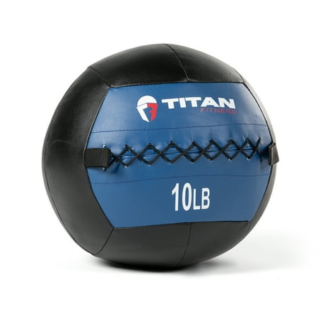 Titan Fitness Soft Leather Medicine Wall Ball 10 lb. Durable, Endurance, Cardio, Core Strength