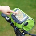 thumbnail image 4 of Bolsa de manillar de bicicleta Bolsa de teléfono de bicicleta de moda Bolsa delantera de bicicleta impermeable para almacenamiento de bicicletas Ciclismo (Verde) Ormromra LN-2178, 4 of 4