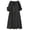 Black, variant on Women's Plus Size Midi Dresses Cotton Linen Button Front with Pockets Casual Loose Fit Summer Dresses