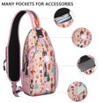 thumbnail image 2 of Sling Backpack,Pink Christmas Nutcracker Pattern Crossbody Bag with Water Bottle Holder,Waterproof Sling Bag for Men/Women with Chest Phone Holder for Hiking,Travel, 2 of 6