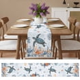 thumbnail image 4 of Sea Turtle Summer Ocean Coral Table Runner 13x72in Non-Slip Cotton Linen Table Runners, Nautical Starfish Conch Dresser Scarves TableRunner for Dinner Kitchen Dining Wedding Party, 4 of 9