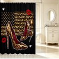 thumbnail image 2 of Erosebridal Modern High Heels Shower Curtain 72Wx78L,Leopard USA Flag Bath Curtain,Red Tan, 2 of 5