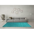 thumbnail image 3 of Ahgly Company Indoor Round Abstract Turquoise Blue Contemporary Area Rugs, 3' Round, 3 of 4