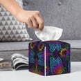 thumbnail image 3 of Honeii 's Indian Mandalas Dragonfly for Leather Square Tissue Box Cover Holder: A Stylish Organizer for Tabletops, Bathrooms, Cars & Offices, 3 of 5