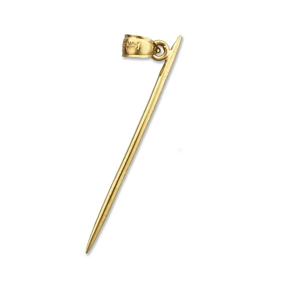 14K Gold 3D Toothpick Pendant