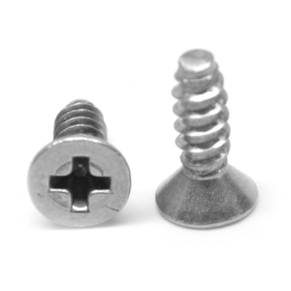 Phillips Drive Pan Head Plain Finish 1-1/4 Length 18-8 Stainless Steel Sheet Metal Screw #12-14 Thread Size Pack of 1000 Type AB