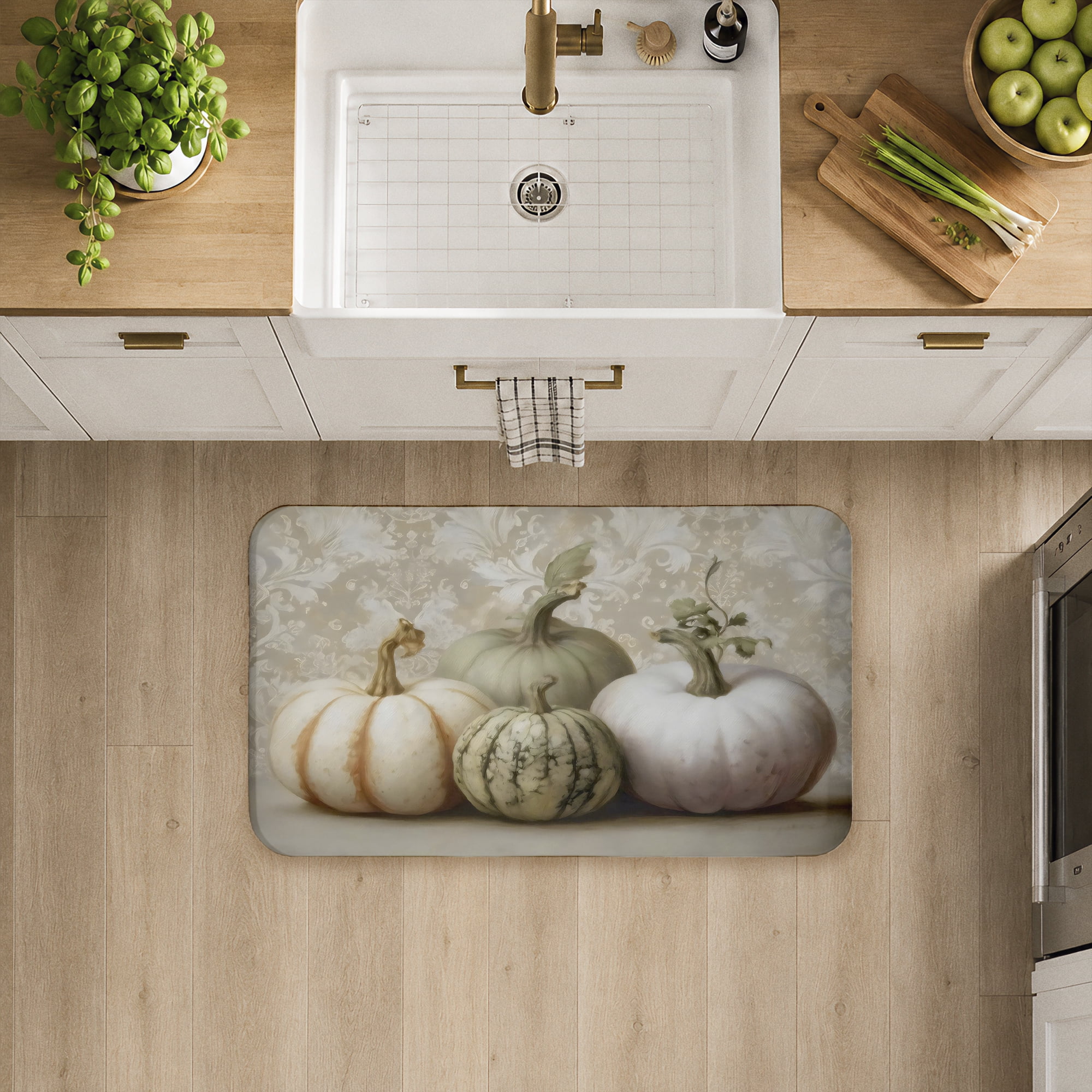 Stupell Industries Pastel Pumpkins & Gourds Harvest Printed Anti-Fatigue Floor Mat, design by Arlington Prints