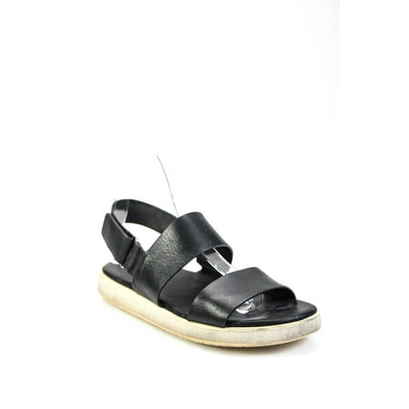 

Pre-owned|Vince Womens Round Open Toe Fold Over Closure Black Sport Sandals Size 6