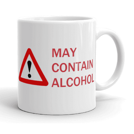 CAUTION MAY CONTAIN ALCOHOL FUNNY HUMOR NOVELTY 11 OZ CERAMIC COFFEE TEA (Best Alcohol To Add To Coffee)