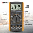 thumbnail image 4 of ANENG AN9205A Digital Multimeter 3 1/2 LCD Display 1999 Count Manual Universal Meter AC DC Resistance Capacitance Transistor Tester Multifunctional Ammeter with Backlight NCV Test Meter,Yellow, 4 of 7