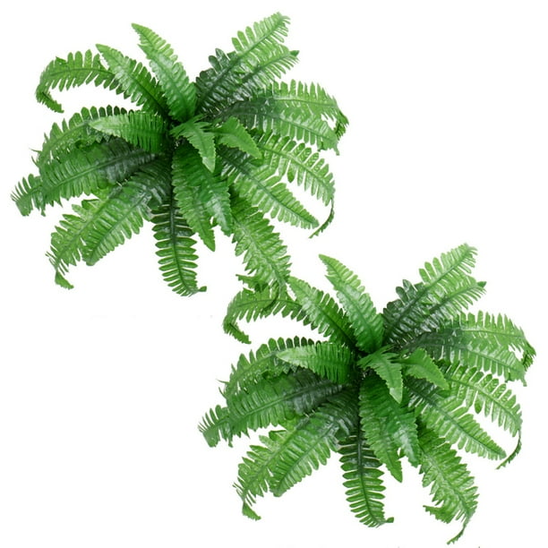 2 uds helecho Artificial de Boston planta de arbusto de helecho falso de 21 pulgadas para decoración de jardín de oficina