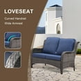 thumbnail image 2 of Ovios 2 Pieces Outdoor Patio Furniture with Sofa Wicker Patio Sectional with Loveseat for Backyard, 2 of 6