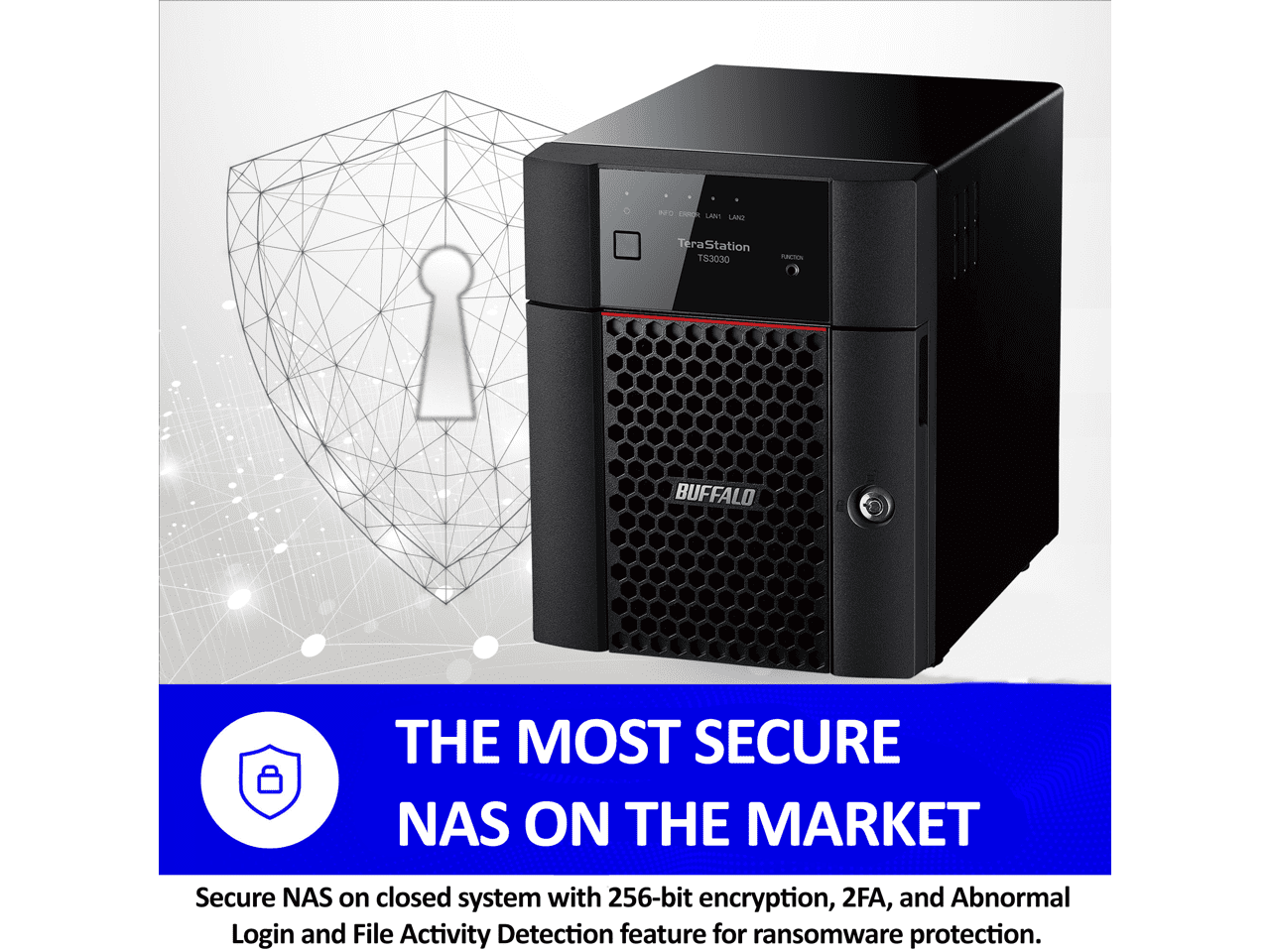 BUFFALO TeraStation 3430DN 4-Bay Secure SMB Desktop NAS 8TB (2x4TB) with Hard Drives Included - Alpine AL524 Quad-core (4 Core) 2 GHz - 4 x HDD Supported - 2 x HDD Installed - 8 TB Installed HDD Ca...