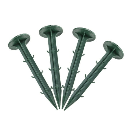 

Plastic Garden Stakes Anchors Landscape Ground Nail 110mm 4.3-inch Green 20 pcs
