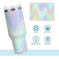 thumbnail image 6 of 40 oz Tumbler with Handle Lid and Straw Insulated Water Tumbler Stainless Steel Water Cup Mug Bottle Reusable Cup Holder Friendly Gradient Glitter, 6 of 6