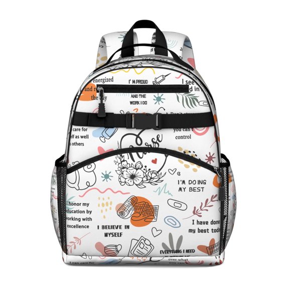Sac à Dos pour Future Infirmière pour Étudiants, Sac à Dos à Thème Infirmier pour Tout-Petits avec Bretelles Rembourrées, Résistant à l'Eau, Design Mignon et Amusant pour la Rentrée Ou l'Utilisation Quotidienne