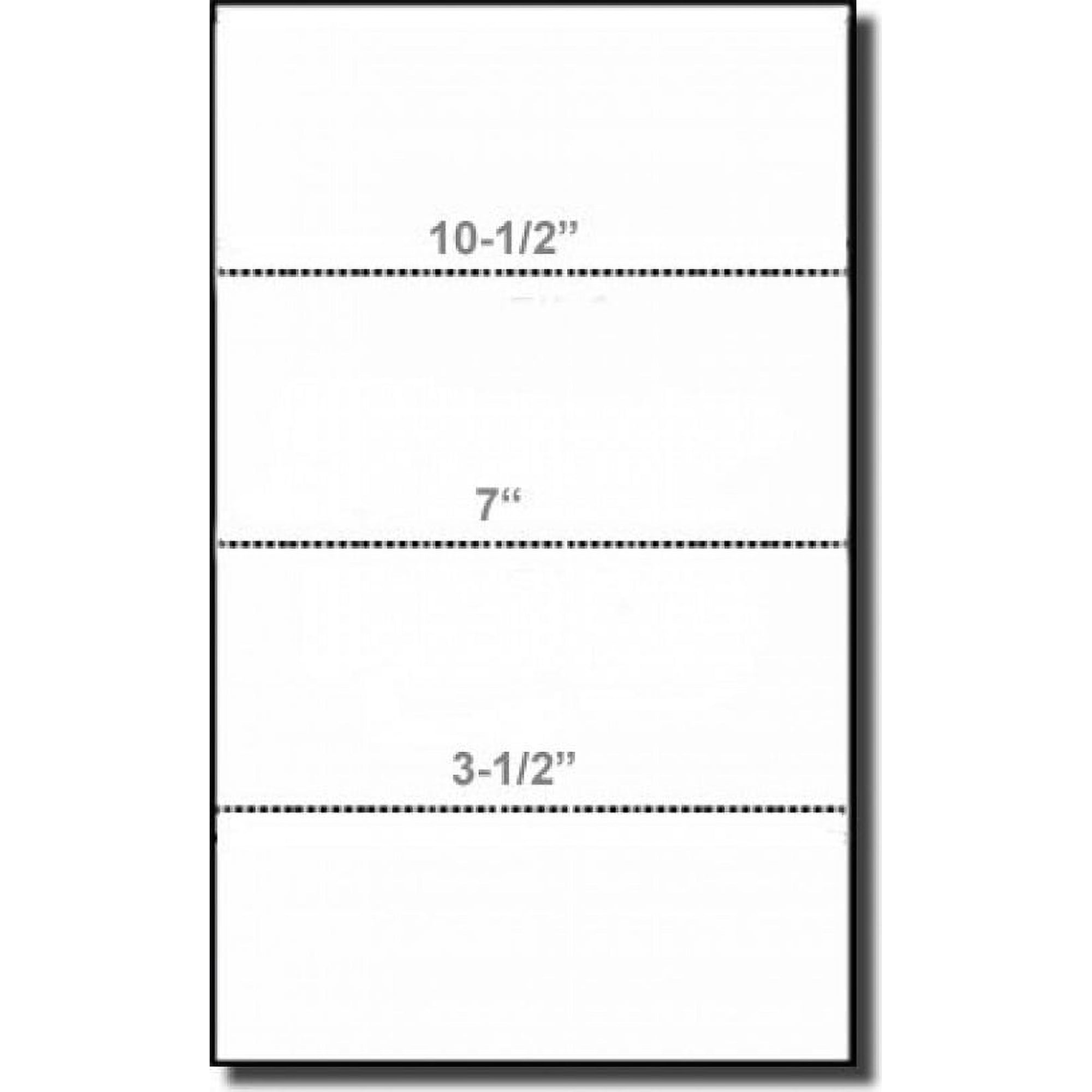 PrintWorks Professional Perforated Paper for Statements, Invoices, Gift Certificates, Coupons and More, 8.5 x 14, 24 lb, 3 Horizontal Perfs 3 1/2", 7" and 10 1/2" From Bottom, 2500 Sheets, White (041